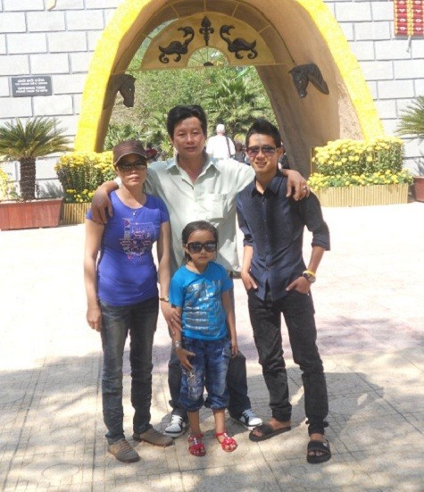 Cầu thủ trẻ Nguyễn Quang Huy trong một chuyến du lịch cùng gia đình